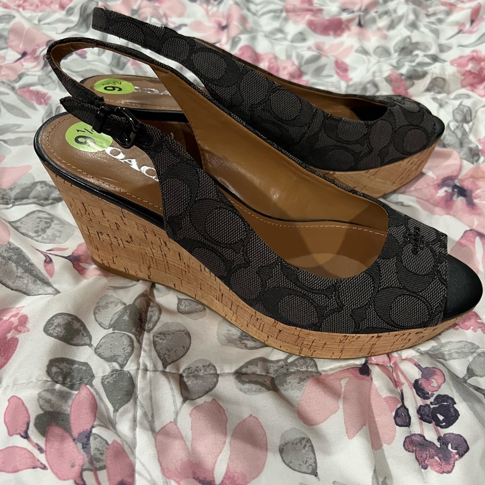 Coach Ferry Logo Wedge Sandals